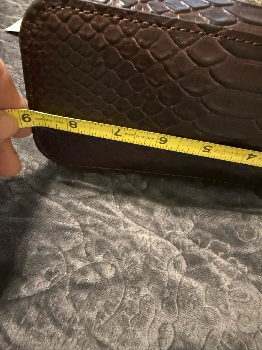 Dooney & Bourke Dark Brown Embossed Snake-Effect Crossbody - Picture 13 of 16